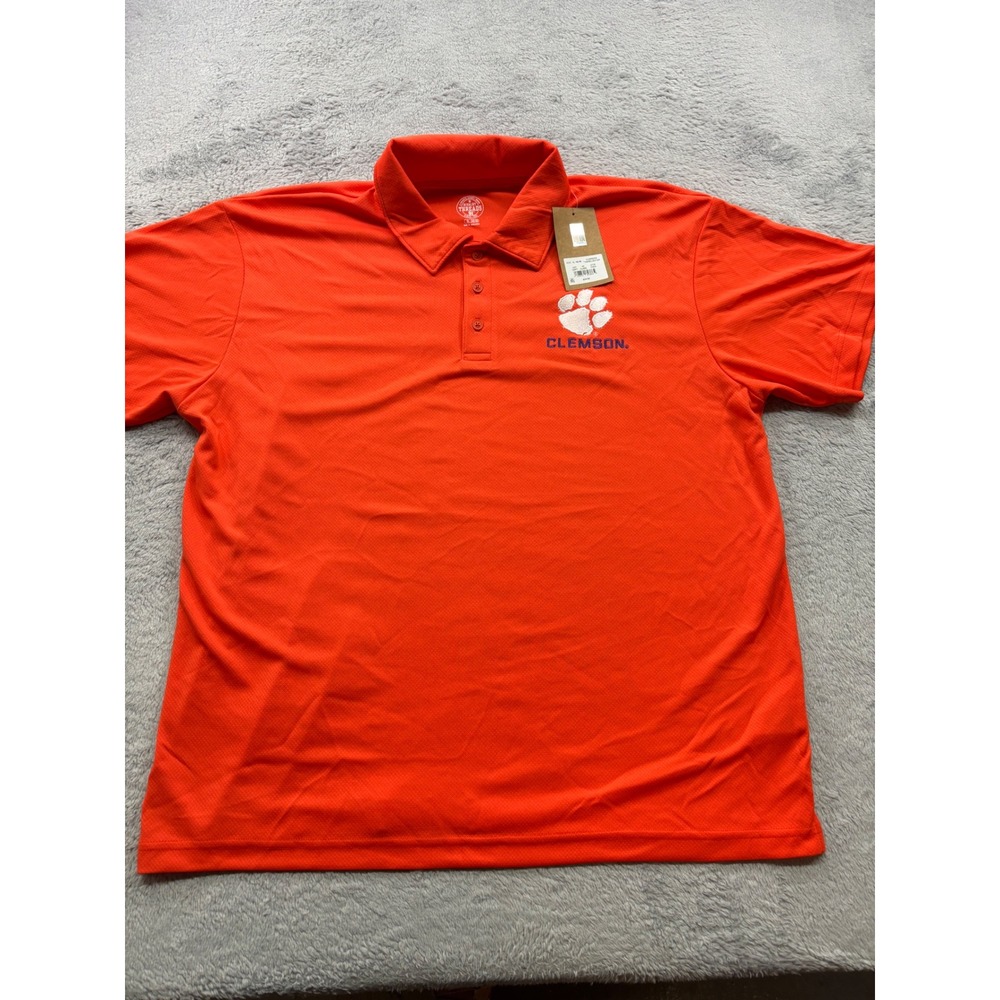 Clemson Tigers Mens‎ XL Orange Performance Polo Shirt by Rivalry Threads NWT